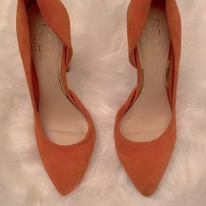 BCBG Orange Suede High Heels